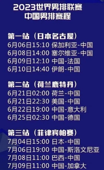 2023年男排比赛时间表格 详细赛程安排-第3张图片-www.211178.com_果博福布斯